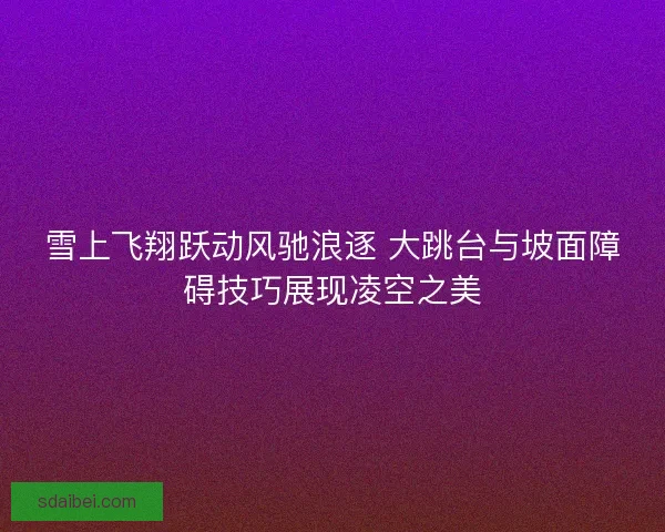 雪上飞翔跃动风驰浪逐 大跳台与坡面障碍技巧展现凌空之美